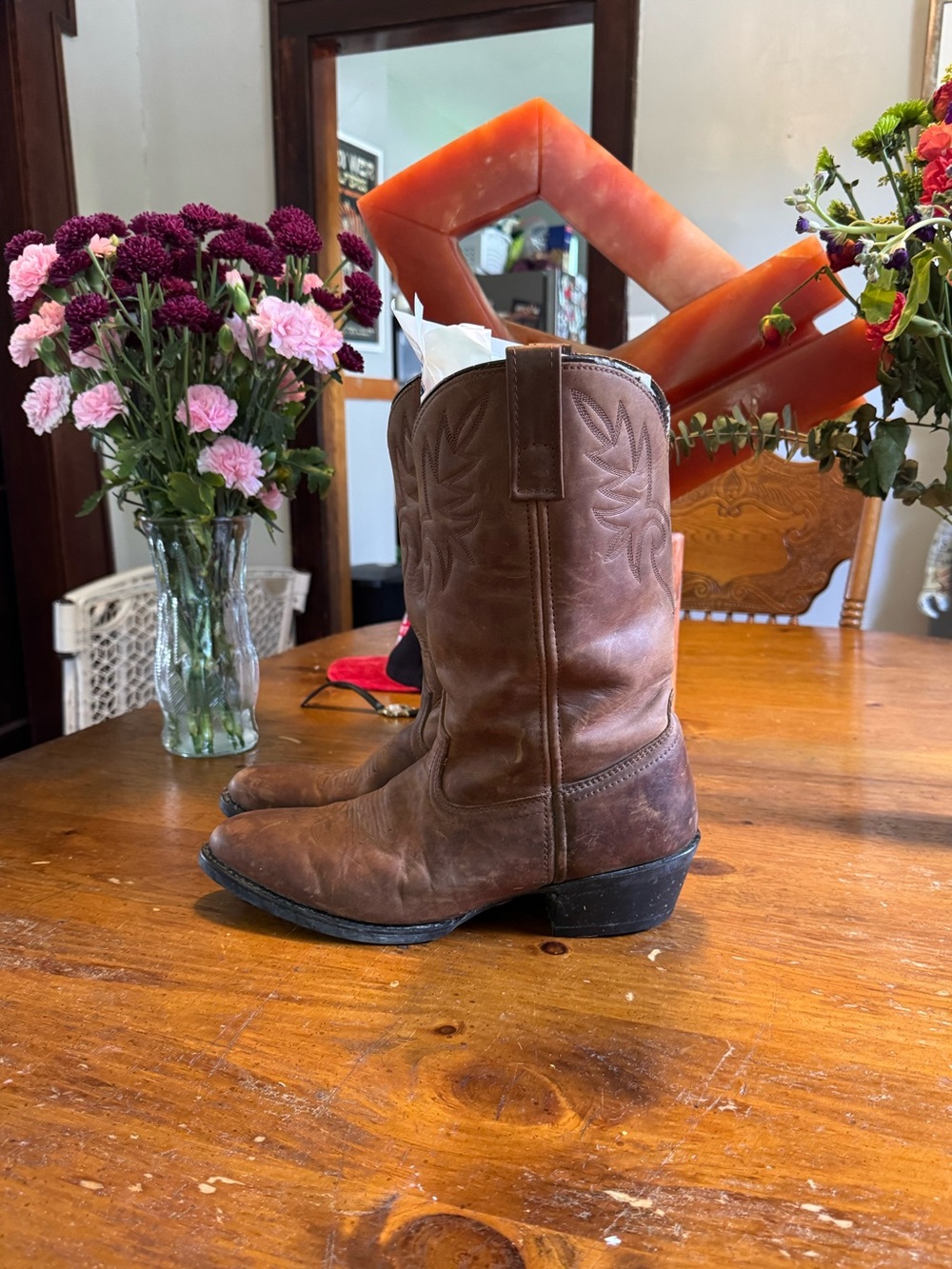Dingo Brown Leather Cowboy Boots Sz 11 D